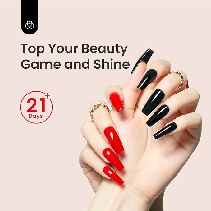 Beetles Gel Polish Base Gel Top Coat Set, 2Pcs 15ML Clear Base and No Wipe Top Coat Soak Off UV LED Glossy Shine Finish Long Lasting DIY Nail Salon Manicure Gift for Women