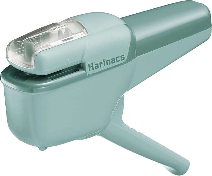 Kokuyo Stapleless Stapler, Harinacs Handheld Staple-Free, Up to 10 Sheets No Staple Binding, Portable Compact Holeless Stapler, Green Blue, Japan Import (SLN-MSH110GB)
