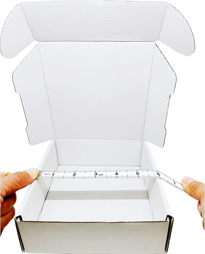6x6x2 inch Small White Mailers Boxes Pack of 35 Recyclable Corrugated Gift Box for Packaging Shipping