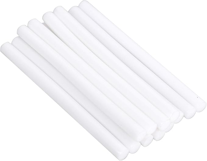 HUIHUIBAO 12 PCS Colored Hot Glue Sticks, Mini Hot Melt Adhesive Glue Stick for DIY Art Craft, 7 x 100mm, White