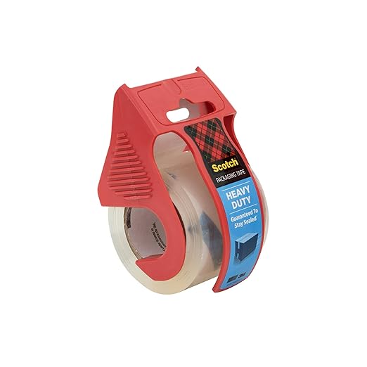 Scotch Heavy Duty Shipping Packaging Tape, 1.88" x 27.7 yd, Great for Packing, Shipping & Moving, Clear, 1 Dispensered Roll (142L) (Pack of 2)