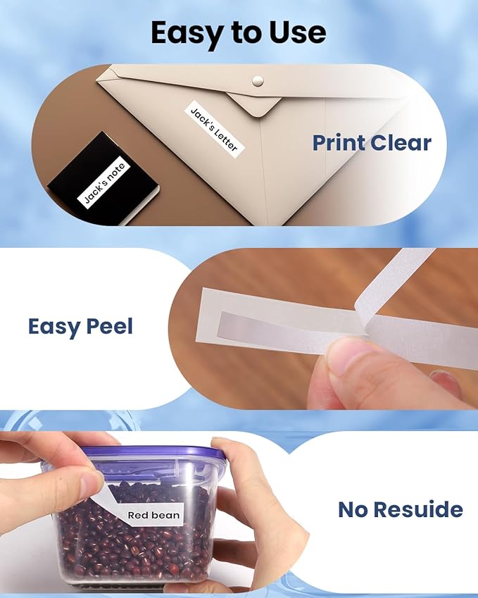 TZe-211 TZ Tape 6mm 0.23 Laminated White Compatible with Brother | Label Maker Tape 6 mm P Touch 1/4 Inch] TZ TZe211 for PT-H110 D210 D220 Label Tape Refills, 8m (26.2 ft), 4 Pack