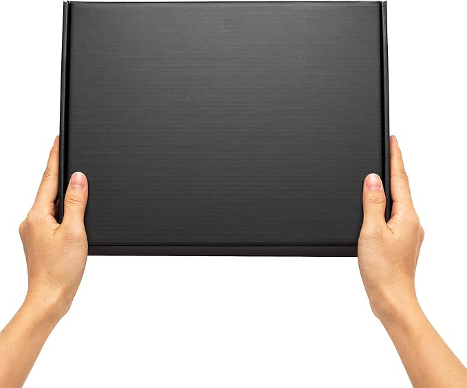 Timirog Black Shipping Boxes 11 1/8 x 8 5/8 x 2" Letter Size 25 Pack - Corrugated Cardboard Mailing Box for Small Business, Literature Mailer Supplies for Packaging Pictures, Books, Clothes, Gifts | Letter Size Mailing Box for Small Business, Literatur...