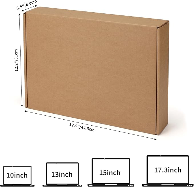 CRUGLA Laptop Shipping Box with Cushioned Foam, Up to 17 inch Corrugated Cardboard Mailer for Laptop Notebook Shipment,1 Pack