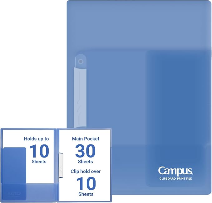 Kokuyo Portfolio Folder with Pockets Folder for Paper Organization,Heavy Duty Pocket Folder Fits US Letter & A4，Dual-Purpose Clip & Pocket Design(FU-CE755B)