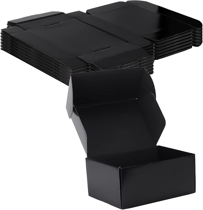 Rempry 9x6x4 Inches Black Shipping Boxes Pack of 20, Small Business Cardboard Mailer Boxes Gift Boxes for Shipping Packaging