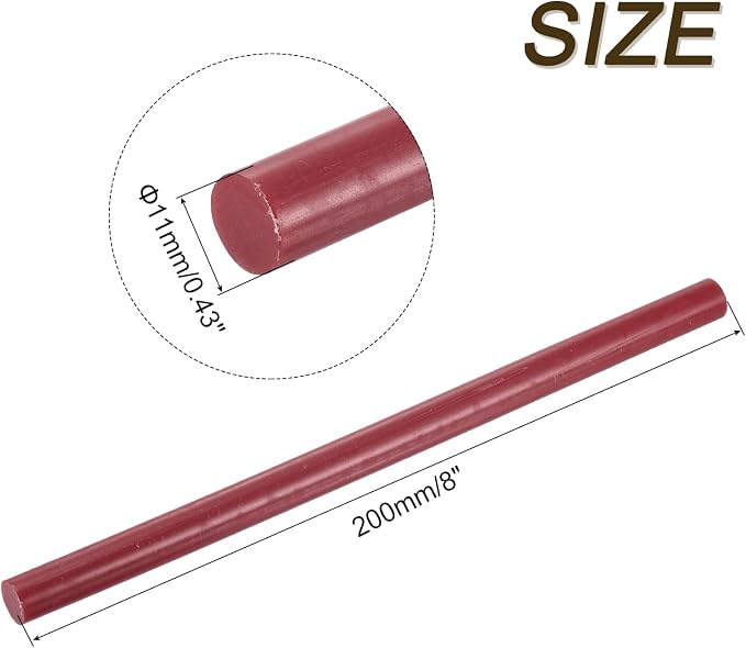 uxcell 30pcs Full Size Hot Glue Gun Sticks 8-inch x 0.43-inch High Sticky Large Hot Glue Sticks for Glue Gun, Wine Red
