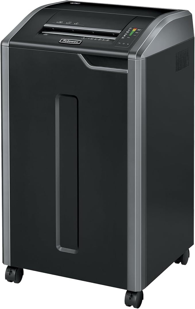 Fellowes Powershred 425Ci 100% Jam Proof Commercial Grade Manual 30-Sheet Cross-Cut Paper Shredder, TAA Compliant (38425), Black