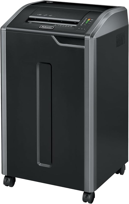 Fellowes Powershred 425Ci 100% Jam Proof Commercial Grade Manual 30-Sheet Cross-Cut Paper Shredder, TAA Compliant (38425), Black