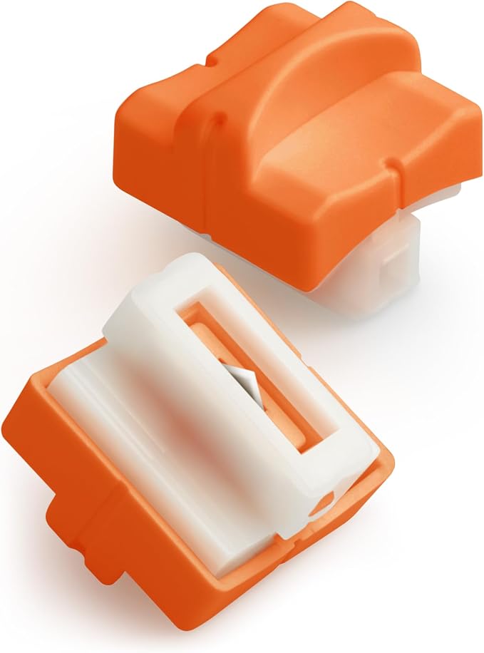 Firbon Paper Cutter Replacement Blades, Refill Blades for A4 A5 Trimmers | 2 Pieces Orange Blade Set | Spring-loaded Safety Design | Compatible for Paper Trimmer Slicer
