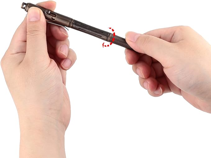 SMOOTHERPRO Bolt Action Pen, Solid Brass Ballpoint Pen Compatible with Pilot G2 Refill, Weighted Heavy Pen for Tremor Parkinson Arthritic Hand, Plated Vintage Retro Black(RG335)