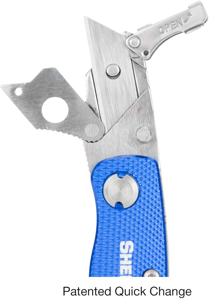 Sheffield Mini Box Cutter, Mini Utility Knife Aluminum Handle, Accepts Mini Utility Blades, Keychain Knife for Home, Office, Trades, and Warehouse