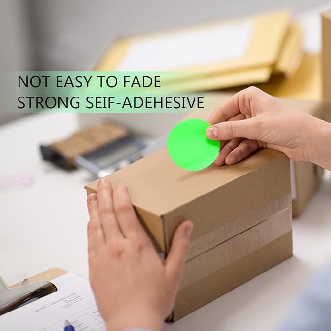 PARLAIM 2”Color Coding Labels Stickers,500PCS Round Circle Dot Stickers for Inventory Office Home Fluorescent Green