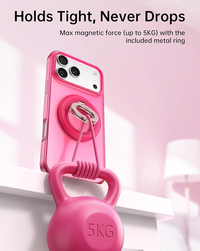SYNCWIRE Magnetic Phone Ring Holder, for MagSafe Phone Grip Stand Kickstand | 360° Rotation, Double-Sided Magnet, Cell Phone Grip Finger Holder, for iPhone 17 16 15 14 13 12 Pro Max, MagSafe Accessories