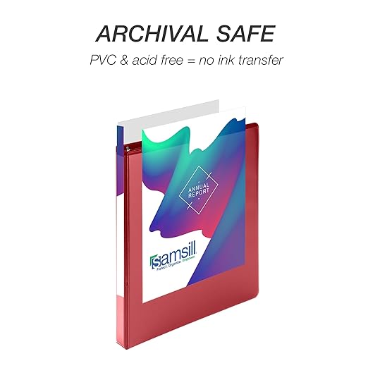 Samsill Durable 0.5 Inch Binder, D Ring Binder, 100% Recycled Chipboard, Red