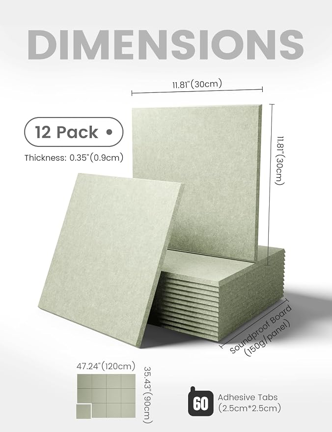 Fluxynara Felt Bulletin Board & Cork Board Alternative, Sage Green | 48" x 36" Pin board, Removable Adhesive Tabs, Easy Install Without Wall Damage, For Home Office Decor