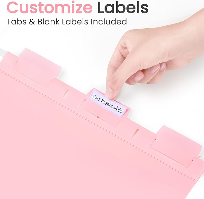 Sooez Extra Capacity Plastic Hanging File Folders, File Organizer | 12 Counts Expanding File Folders Letter Size with 2" Expansion, 1/6-Cut Adjustable Tabs for File Cabinet, Drawer, Gray