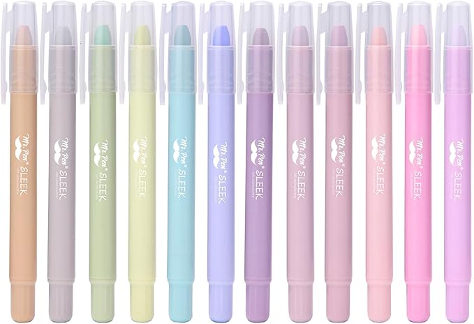 Mr. Pen- Gel Highlighter, 12 Pack, Morandi Colors, Bible Highlighters No Bleed, No Bleed Highlighters