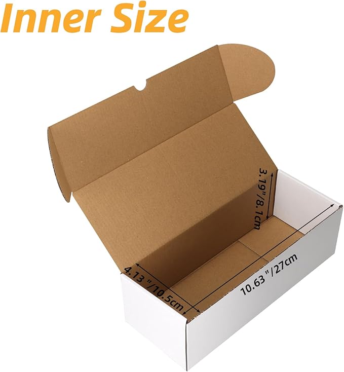 Bulk 300 Capacity Card Toploaders Storage Box, in Total 25 Pack Brown White Cardboard Shipping Boxes for 7500 Count 35pt 3x4 inch Toploaders or Toploaded Cards
