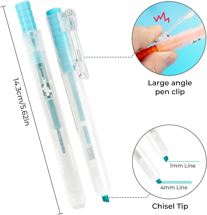 M&G Retractable Highlighters, 5 Pack Pastel Chisel Tip Highlighter Pens, No-Bleed Quick-Dry Marker Set in Assorted Colors, Cute Aesthetic Study Supplies & Accessories for Journaling, Bible, School
