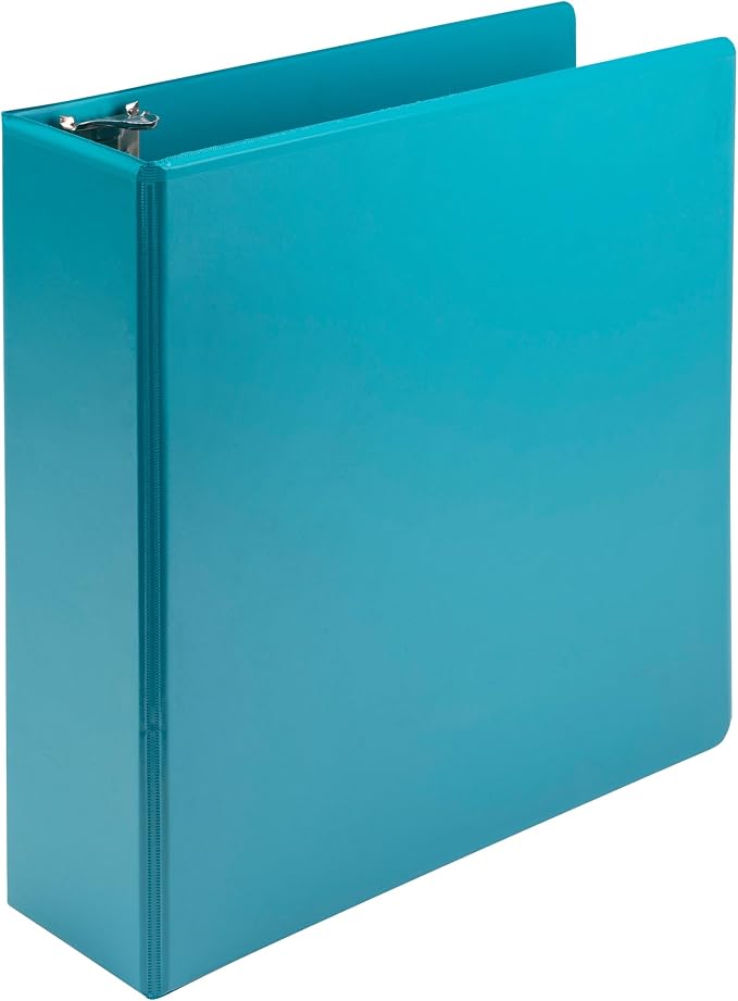 Samsill Plant-Based 3 Inch Durable Round Ring, View Binder, Eco-Friendly, USDA Certified Biobased, Single, Turquoise