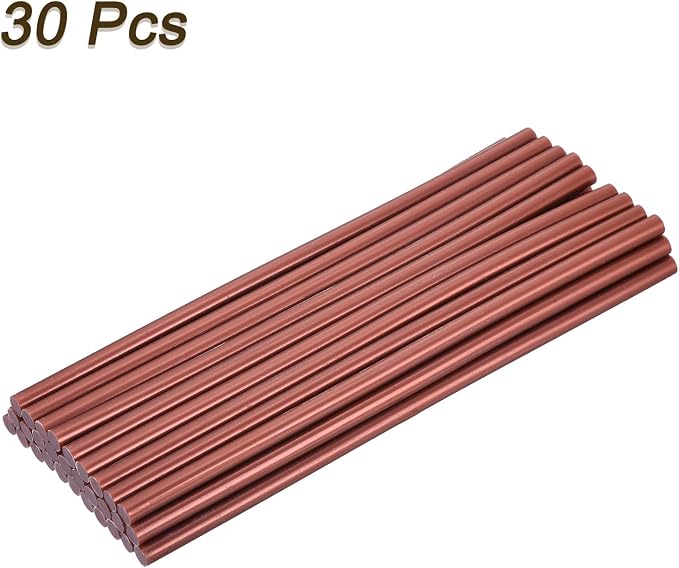 uxcell 30pcs Full Size Hot Glue Gun Sticks 8-inch x 0.27-inch High Sticky Small Hot Glue Sticks for Glue Gun, Burgundy Red
