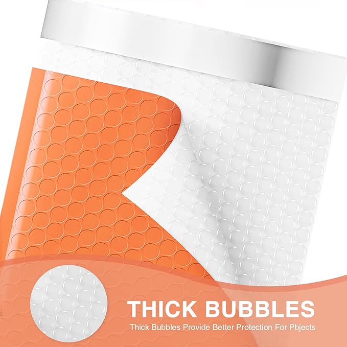 Metronic Bubble Mailers 6x10 Inch 600 Pack, Bubble Envelopes Usable Size 6x9, Self-Seal Waterproof Padded Envelopes for Shipping, Packaging for Business, Orange Bulk #0