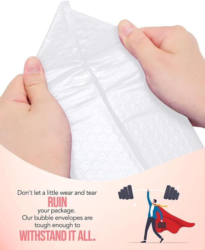 GSSUSA White Bubble Mailers 6x9 Small Padded Envelopes 3000 Pack Self-Seal | Usable Size 6x8, Strong Adhesion, Waterproof Opaque Shipping Bags, Mailing Supplies, Small Business, Accessories, #000