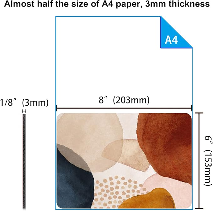 Audimi Small Mouse Pad 6 x 8 Inch, Mini Mouse Pad Thick for Laptop Wireless Mouse Home Office Travel, Portable & Washable (Abstract Stone)