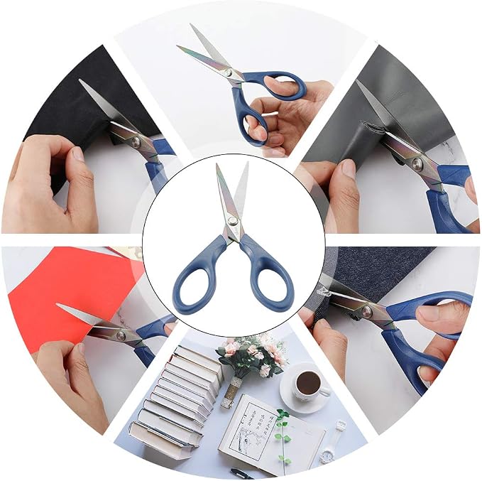 LIVINGO Titanium Scissors 7" All Purpose Shears 2 Pack | Forged Stainless Steel Blade, Left Right Handed Design, Fabric Sewing Craft, Home Office School Supplies