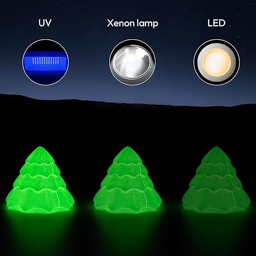 AMOLEN Silk Glow in The Dark Filament Multicolor, Glow Filament Silk Green, Blue, Purple, Orange Red 1.75mm PLA Filament, Dimensional Accuracy +/- 0.02 mm, 200g X 4 Pack