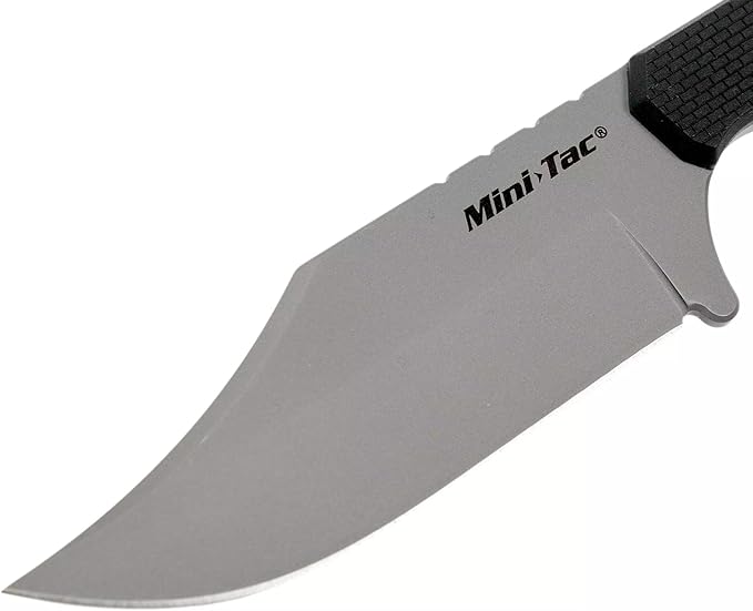Cold Steel Mini Tac Bowie 3-5/8" Lightweight Durable 8Cr13MoV Stainless Steel Fixed Blade Clip Point Outdoor Hunting Utility Knife, Griv-Ex Handle, Secure-Ex Sheath - Blister