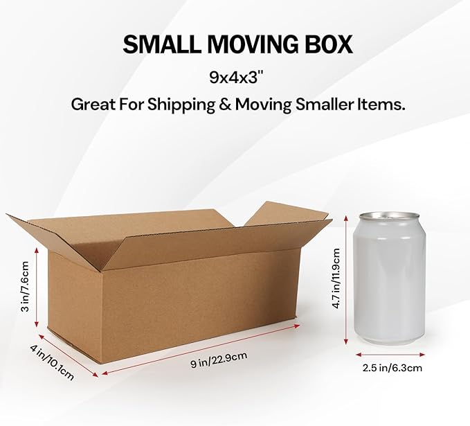 Rempry 40 Pack 9x4x3 Shipping Boxes Brown, Small Corrugated Cardboard Box for Mailing, Packaging Small Business, Kraft Mailer Boxes