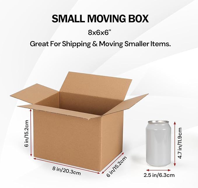 Rempry 30 Pack 8x6x6 Shipping Boxes Brown, Small Corrugated Cardboard Box for Mailing, Packaging Small Business, Kraft Mailer Gift Boxes