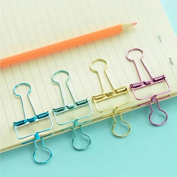 Rose Gold Hollow Out Micro Binder Clips - Small Size, 36 Pack, 3/4 Inch, Standard 19mm, Fold Clamp, Office Clips, Capacity 0.31 Inch