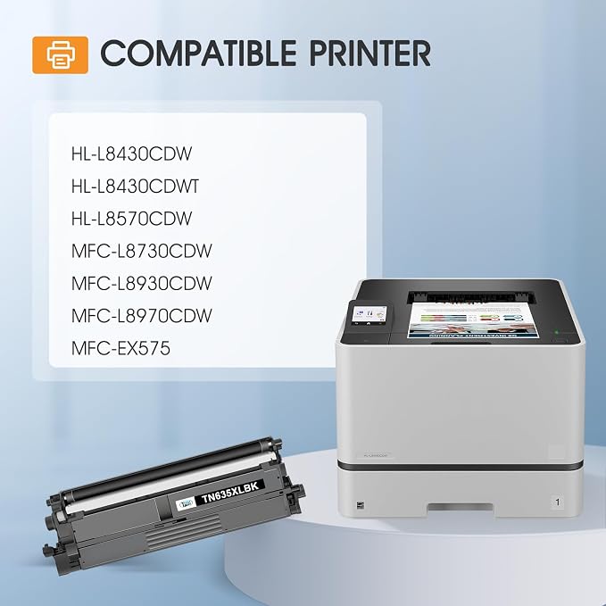 TN635XL TN635 Black Toner Cartridge for Brother TN635XLBK MFC-L8930CDW | Compatible for Brother TN 635XL TN-635XL HL-L8430CDW MFC-L8730CDW HL-L8570CDW MFC-L8970CDW HL-L8430CDWT Ink Printer 2 Pack