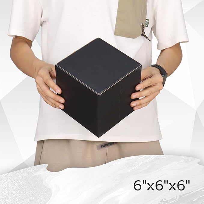 6x6x6 Inch Small Shipping Boxes 30 Pack, Black Corrugated Cardboard Box, Mailing Packaging Boxes for Small Business
