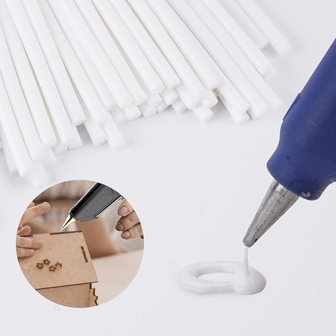 ENPOINT White Hot Glue Sticks Mini, 72 pcs 3.93 x 0.27 in Hot Melt Glue Adhesive EVA Sticks, White Mini Glue Sticks for Arts Crafts, DIY, Home General Repair, Holiday Gift Crafts, Bonding, Decoration
