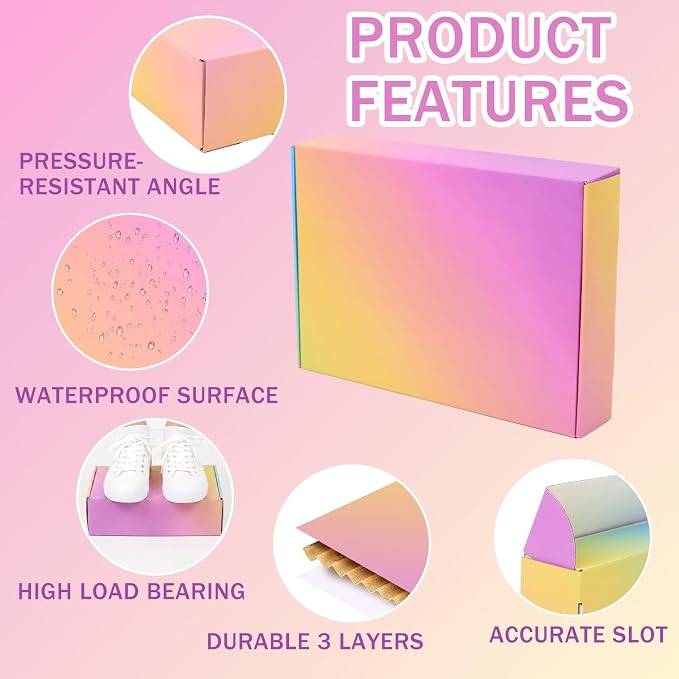 Shipping Boxes for Packaging, 11x8x2 in Corrugated Cardboard Boxes, Mailing Boxes for Small Business(40 Pack, Colorful)