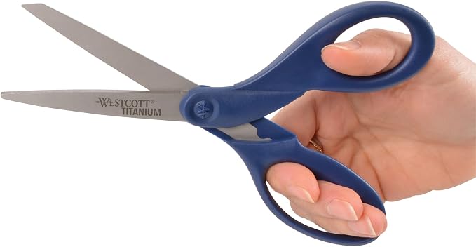 Westcott 17509 8-Inch Titanium Heavy-Duty Scissors, Navy