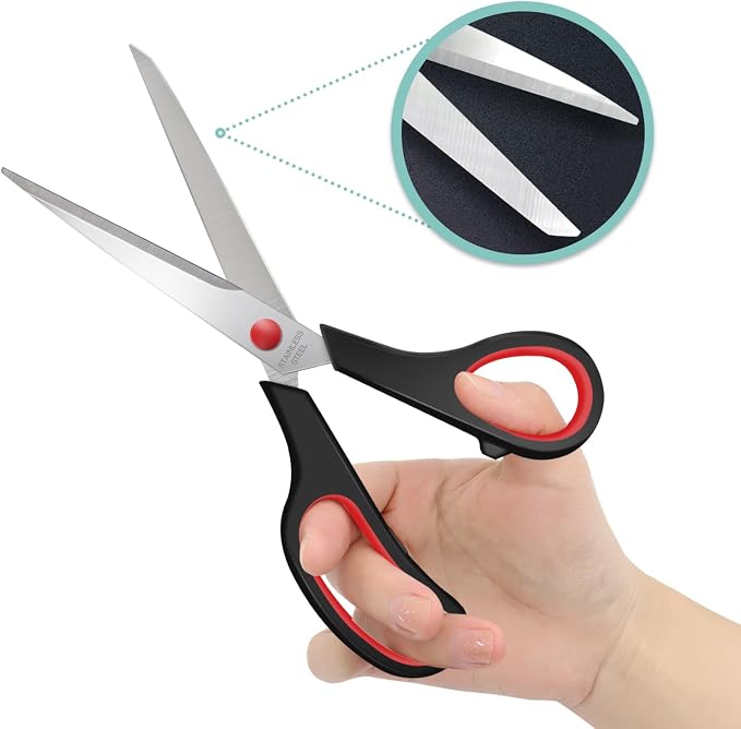18 Packs 8" Sewing Craft Scissors Bulk,Multipurpose Heavy Duty Sharp Paper Scissors,All Purpose Stainless Steel Scissors for Home Office Student Teacher Supplies