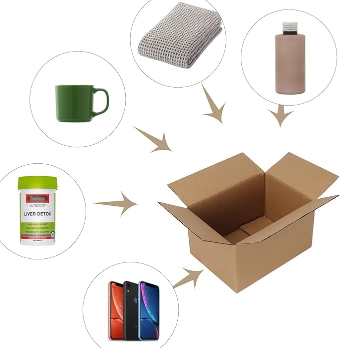7x5x4 Inches Shipping Boxes Pack of 25, Small Corrugated Cardboard Box for Business Mailing Packaging, Brown