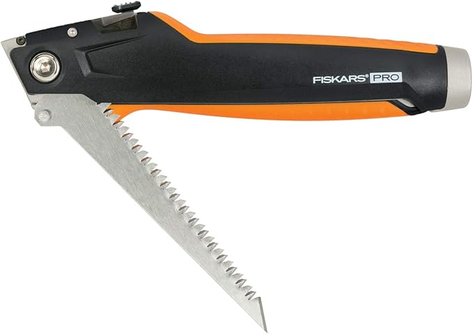 Fiskars Universal paring Knife, Length 18.5 cm, Stainless Steel/Plastic, Black/Orange, CarbonMax, 1027226