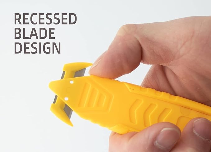 20 Pcs Safety Box Cutters, Package Opener - Mix color | T TOVIA Stainless Steel Concealed Blade Safety Knife for Cartons, Cardboard, Wrap, Straps, Film