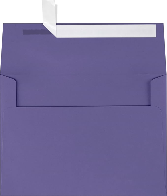 LUXPaper A7 Invitation Envelopes | Peel & Press | 5 1/4" x 7 1/4" | Wisteria Purple | 80lb. Text | 250 Qty