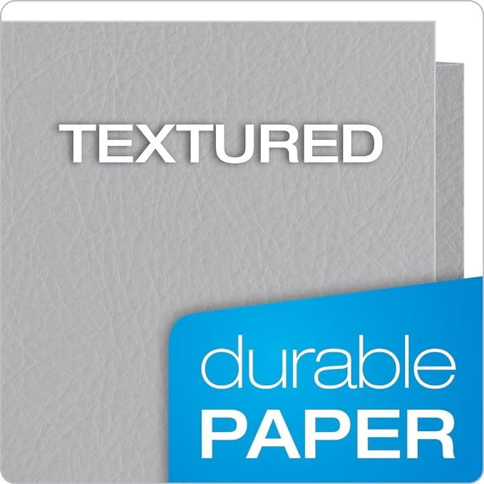 Oxford Twin-Pocket Folders,Textured Paper,Letter Size,Gray,Holds 100 Sheets,Box of 25 (57505EE),(Pack of 5)