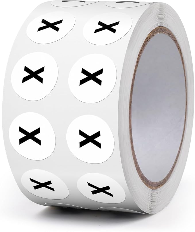Letter X Round Stickers 0.5 Inch Vinyl Circle Capital Alphabet Labels Self-Adhesive Removable Waterproof Dots Tags for Home Office Inventory 1000 PCS | Self-Adhesive, Removable, Waterproof, Circle Capital Dots Tags, for Home Office Inventory Classroom