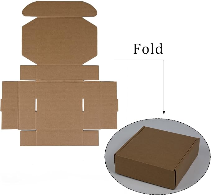 6x6x2 Inches Shipping Boxes Pack of 25, Brown Corrugated Cardboard Boxes for Small Bussiness, Packing and Mailing