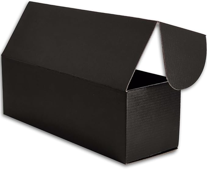 12x4x4 Shipping Boxes Black Mailer Corrugated Cardboard Box Set of 25 | for Packaging, Literature, Packing, Mailing, Storage, Small Business, Moving, Gift, Supplies, Quick Fold, Tab Locking