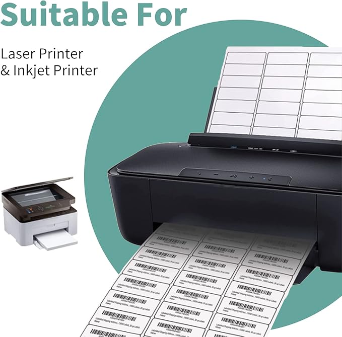 30 up Label 1" x 2-5/8" Shipping Address Labels, FBA Barcode Sticker, 100 Sheets 30 Per Page Mailing Label for Laser/Inkjet Printers (3000 Labels)